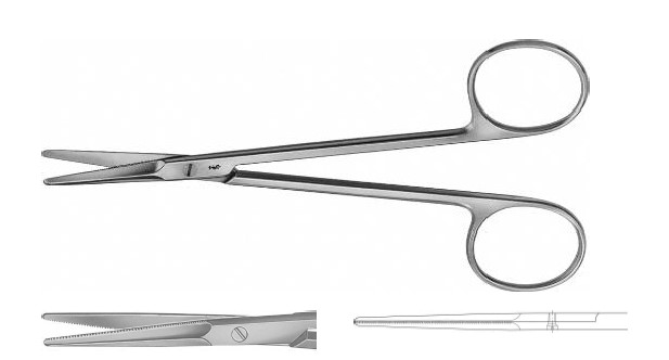 Горні ножиці прямі тупі/тупі 195 мм